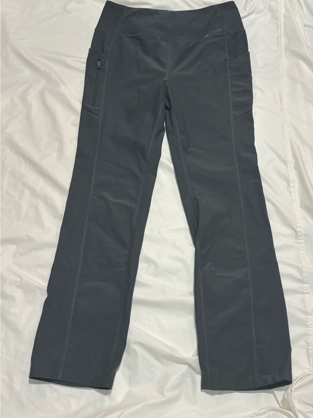 Eddie Bauer Gray Womens Active Bootcut Leggings with Side Pockets